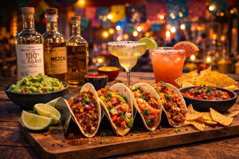 tacos und tequila in einer bar im taunus